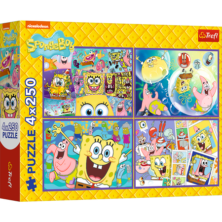 Puzzle - 4x250 - SpongeBob's Crazy World Trefl 13342