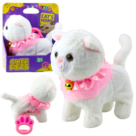 Interactive Kitten on a Leash Pink Ruffle Tinkerbell Walks Meows