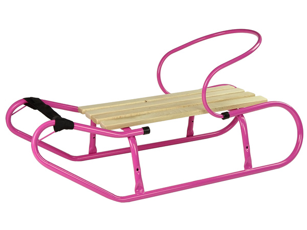 Metallschlitten mit Rückenlehne Strap Rosa