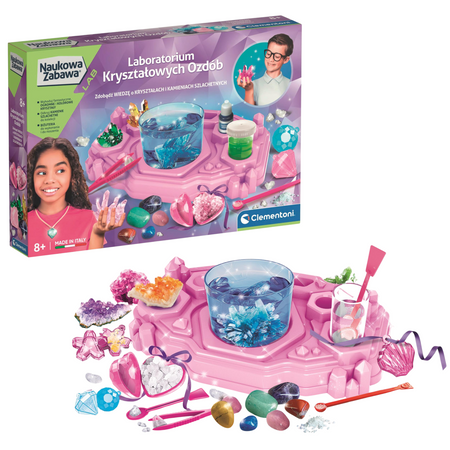 Science & Play Crystal Jewelry Laboratory Gemstones & Minerals Polish Language Clementoni 50398