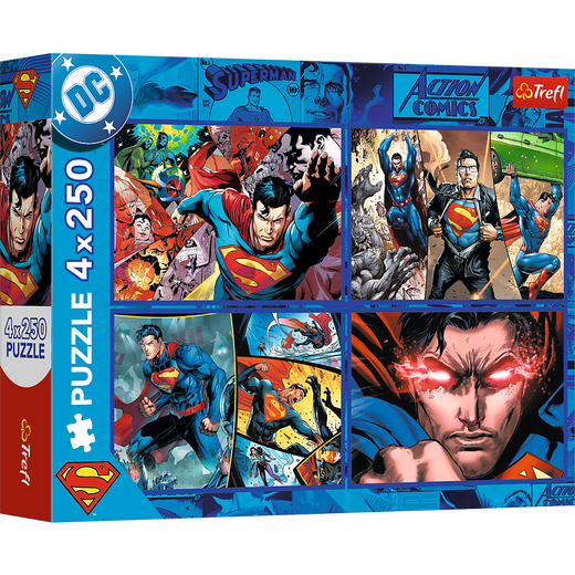 Puzzle - 4x250 - Odwaga Supermana - Warner Superman - Trefl 13340
