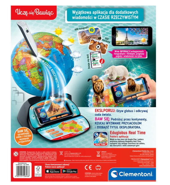 Interaktywny Globus Eduglobus Uczę się Bawiąc Język Polski Clementoni 50848