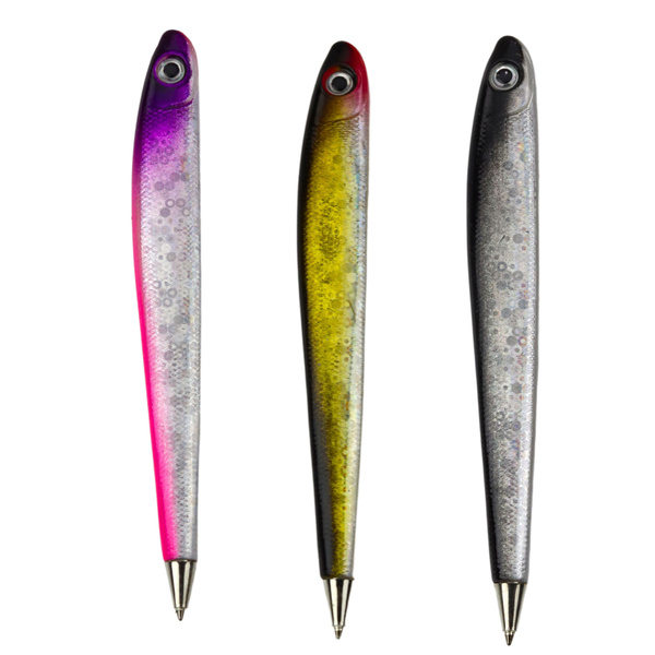 Kugelschreiber „Fish“, schimmernde blaue Tinte, 12,5 cm