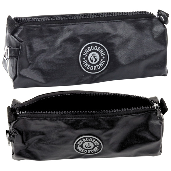 School Pencil Case Organizer Single Compartment Black 21.5cm