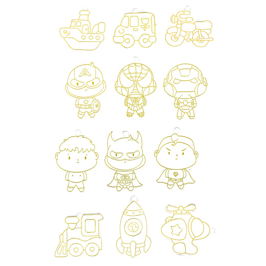 3D DIY Space Painting Set 6 Paints Pendants 12 pcs.