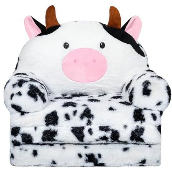 Cow 3 Level Reclining Chair for Children Black and White 50x50cm