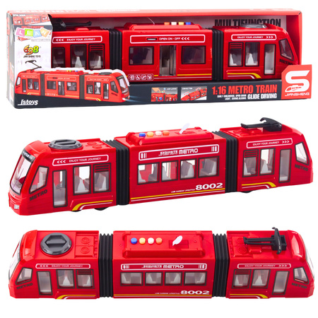 City Metro Tram Öffnen Türen Lichter Geräusche Rot 1:16