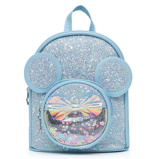 Children's Backpack With Sequins Mouse Ears Blue 22cm 3L