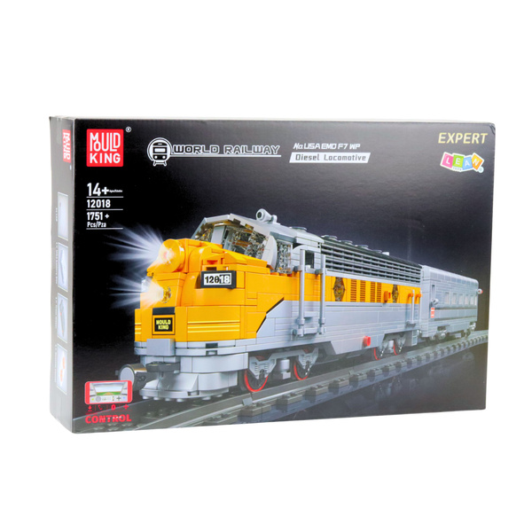 Construction Blocks Gray-Yellow Remote Controlled Train RC 1751 pcs.