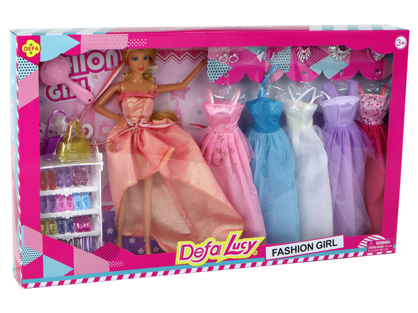 Children's Doll Long Blonde Hair Wardrobe Shoes Dresses Accessories