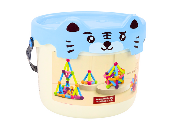 Magnetic Blocks in a Bucket 78 Elements Blue Kitten