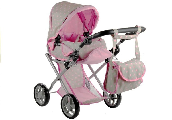 Puppenwagen Alice Kinderwagen Puppe Babytrage Set Puppenkarre Wagen Beige