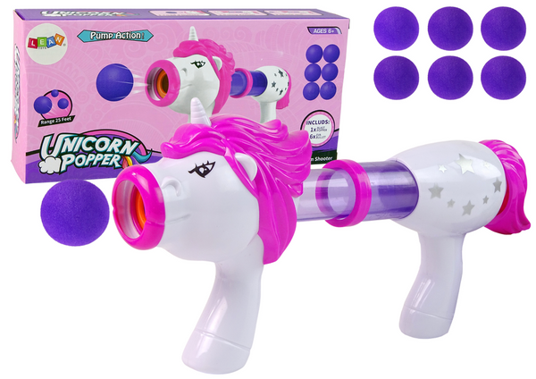 Soft Ball Launcher Gun Unicorn Pink