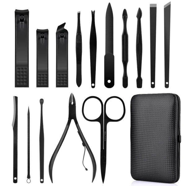 Elegant Nail and Cuticle Care Tool Set - 15 Pieces