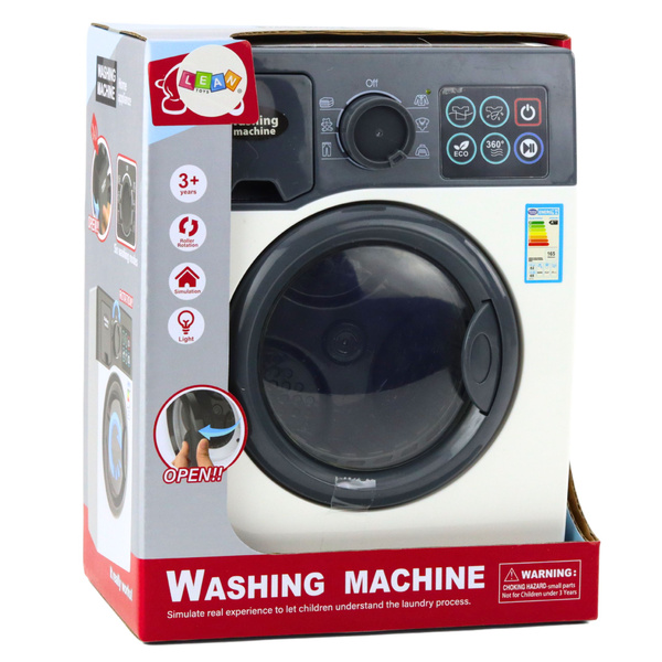 Toy Washing Machine For Kids Touch Panel Rotating Drum Light White