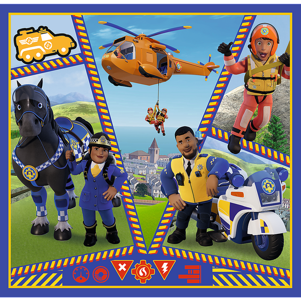 Puzzle "3in1" - Feuerwehrmann Sam Tag Trefl 34868