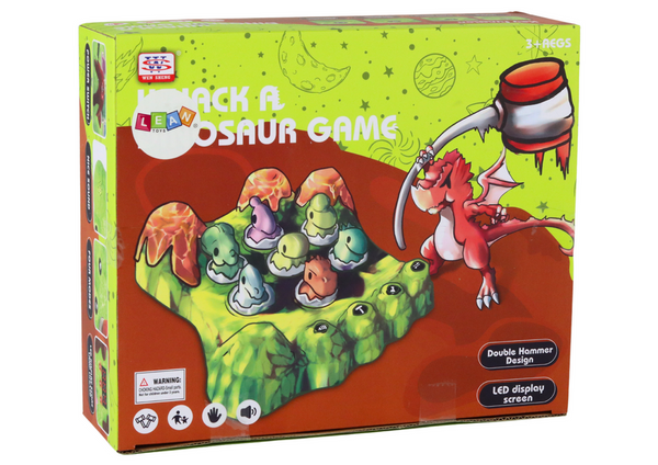 Wack-A-Mole-Spiel, Dinosaurier-Brett, zwei Hämmer, grüne Lichter, Geräusche