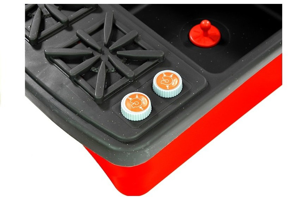 Spüle Küche mit Zubehör Pfanne Becher Löffel Teller umfangreiches Set für Kinder