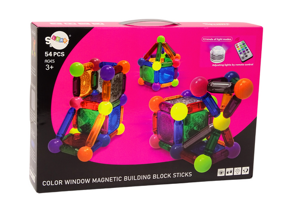 Set of Magnetic Blocks with Illumination 54 Elements