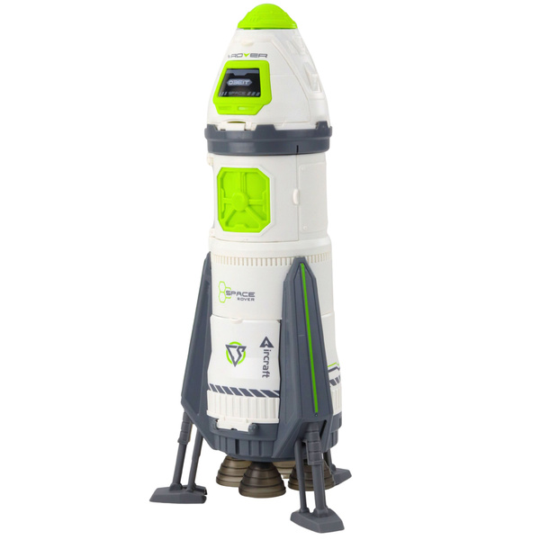 Weltraumrakete, Schiff, Astronautenfiguren, Lichter, Geräusche