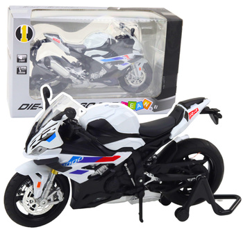Sports Motorcycle Metal Lights Sounds White S1000 1:12