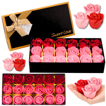 Flower Box Eternal Fragrant Roses Flowers in a Box Pink Red 18 pcs.