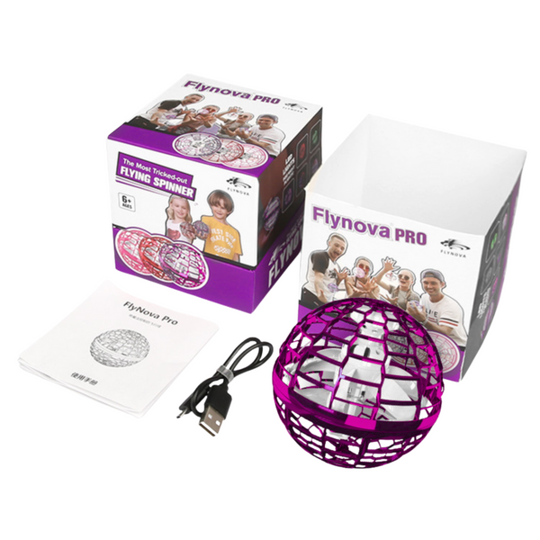Flying Spinning Ball Flynova Hand Controlled Pink LED 10cm