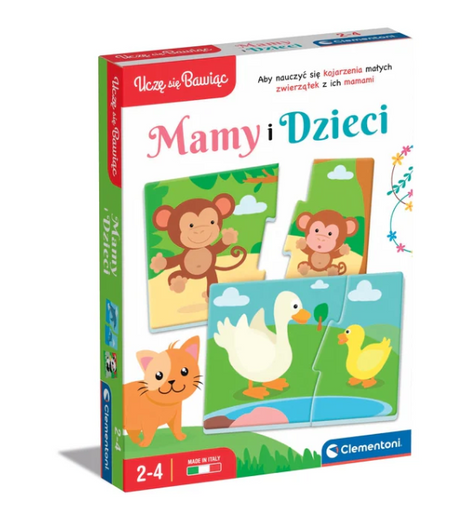 Lernspiel Puzzle: Mamas und ihre Babys Tiere Ich lerne beim Spielen Polnische Sprache Clementoni 50763