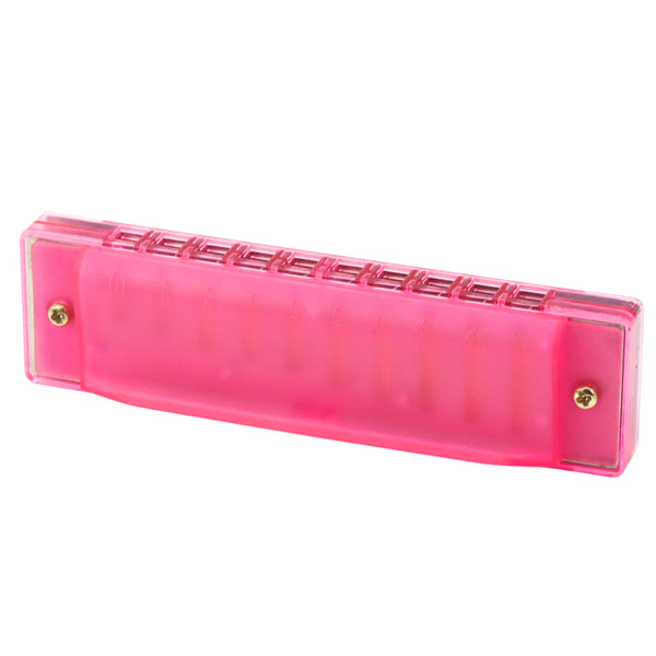 10-Loch-Mundharmonika für Anfänger, rosa Etui