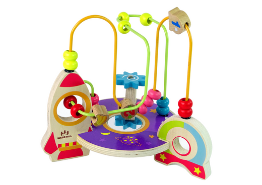 Educational Wooden Interlacing with Rocket Space bead maze