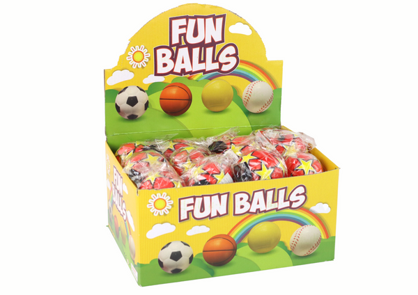 PU-Fußball mit Jojo-Gummiband zum Hüpfen, 6 cm, rote Sterne