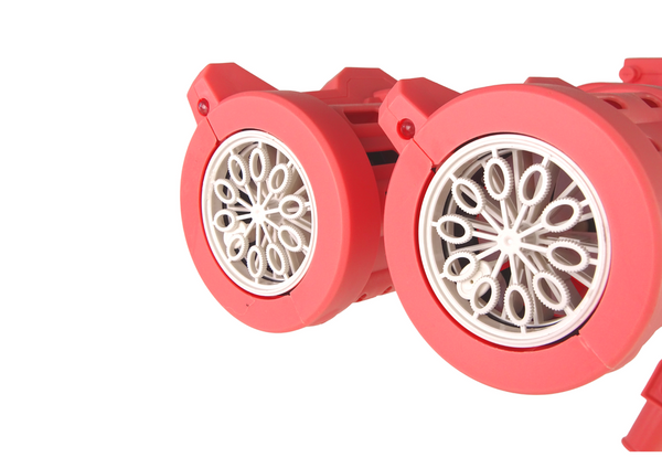 Pistole auf einem Stativ rosa Seifenblasen