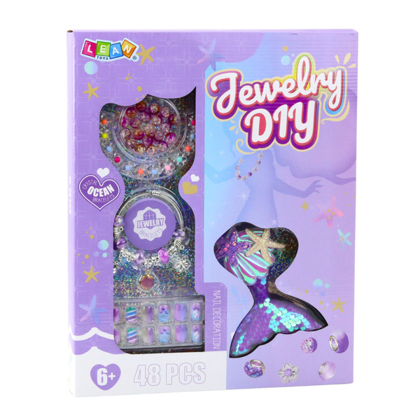 Beauty Set Jewelry Bracelet Beads Hairpin Mermaid Tail 48pcs