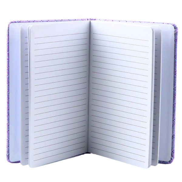 Lined Notebook Glitter Patches Purple B6 80 Sheets