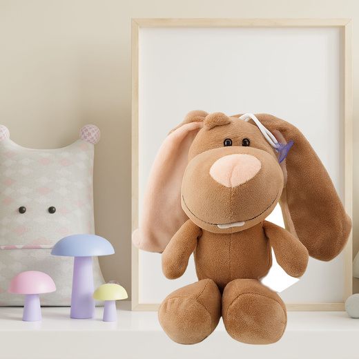  Pluszowa Maskotka Przytulanka Zajączek Z Przyssawką Brązowy 23 x 12 cm