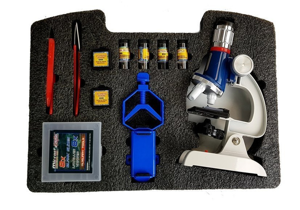Großer Wissenschaftskoffer Kinderbildmikroskop 100x 400x 1200x