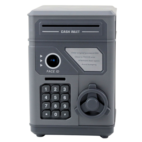 Electronic Safe ATM Piggy Bank with PIN for Children Gray