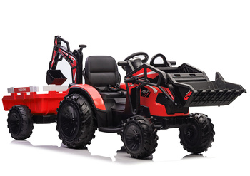 Battery-Powered Excavator with Trailer SX2068 Red