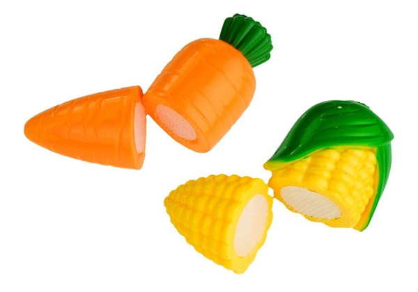 Gemüse- und Obstset mit Batteriemixer und Tablett