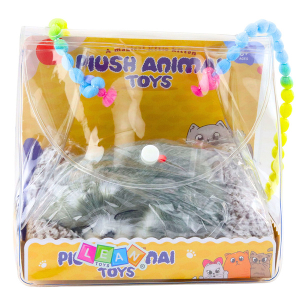 Schlafender Husky auf einem Kissen, Figur mit Fellbeutel und Geräuschen