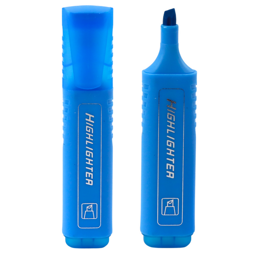 Textmarker für Notizen, Schule, Büro, Neon-Intensivblau