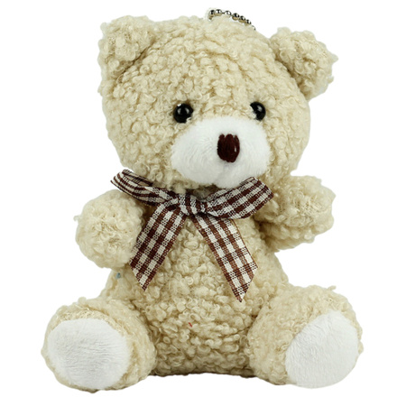 Teddybär Schlüsselanhänger Anhänger Dekoration Beige 8cm