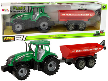 Grüner Traktor mit rotem Anhänger Fractal Drive