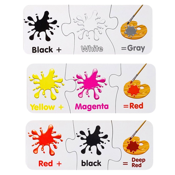 Lernpuzzle Farben auf Englisch 10 Verbindungen