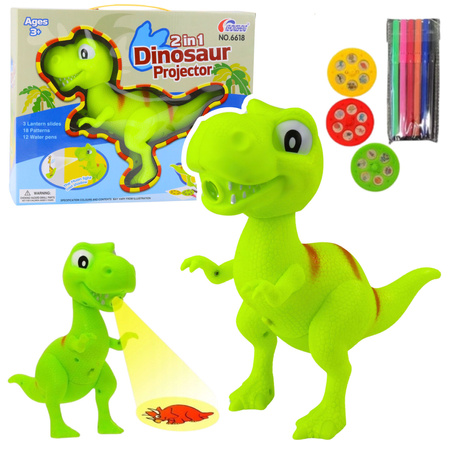 T-Rex Dinosaur Projector for Drawing and Painting 18 Pictures 2-in-1 Markers