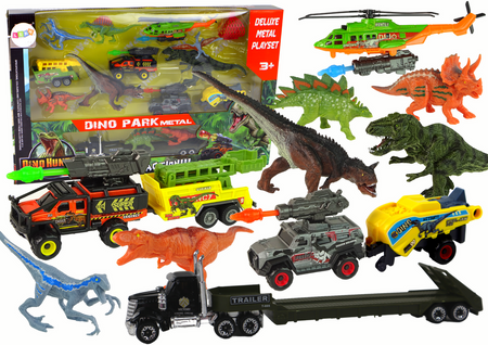 Hubschrauber-Dinosaurier-Fahrzeug-Set 8-tlg