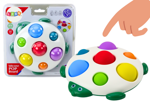 Schildkröten-Sensorspielzeug, Lerntafel mit Pop-It-Tabs