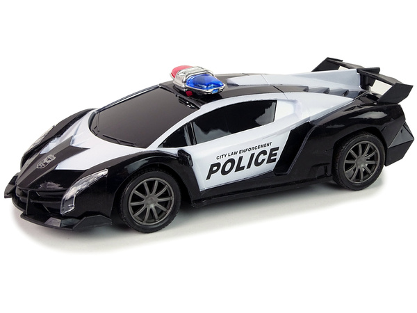 Police Racing Car Police Vehicle 1:16 LED Lights Remote-controlled COLOUR BLACK
