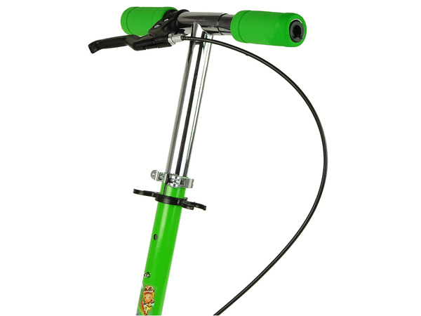 Dreirädriger Tretroller Leuchtende LED-Räder Grün mit Handbremse