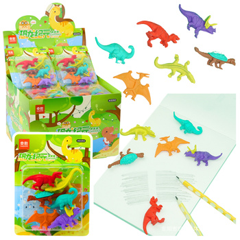 Set mit 6 Schul-Dinosaurier-Radiergummis